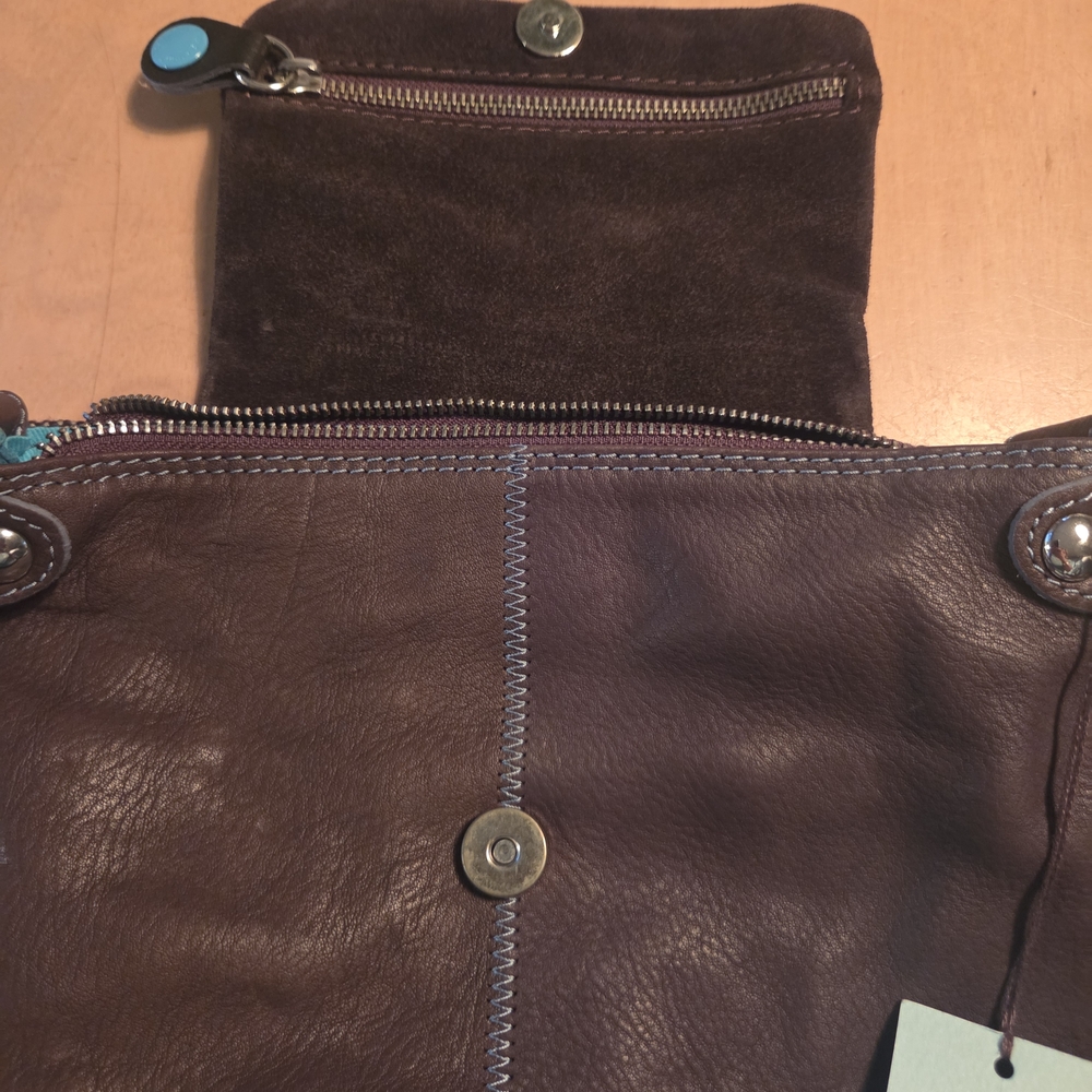 Gabs Firenze Leather/Suede Crossbody Messenger Bag Purse NWT Made In Italy - Picture 8 of 15